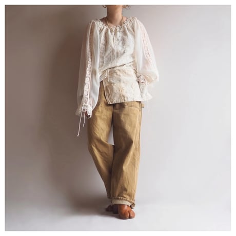 "Philamena" sheer lace blouse