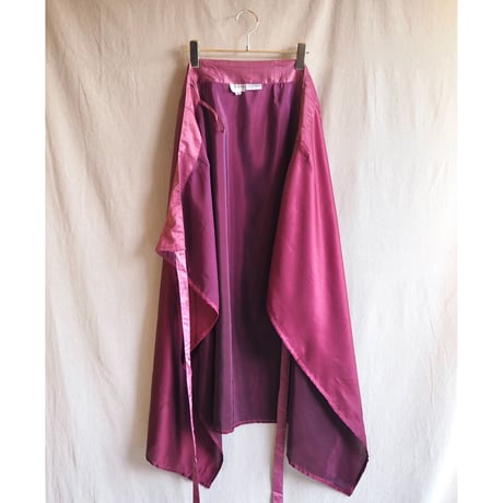 vintage Divine bordeaux satin wrap maxi skirt