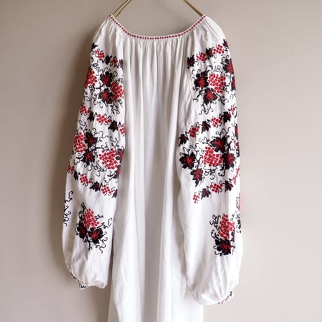 vintage ukrainian embroidered maxi dress
