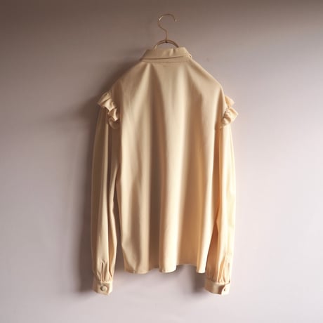 70s〜 pastel yellow ruffle blouse
