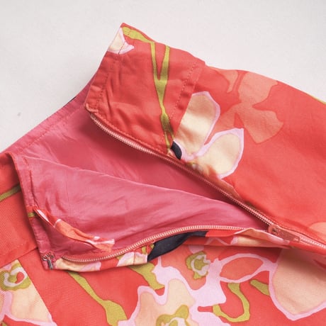 70s  floral flare midi skirt