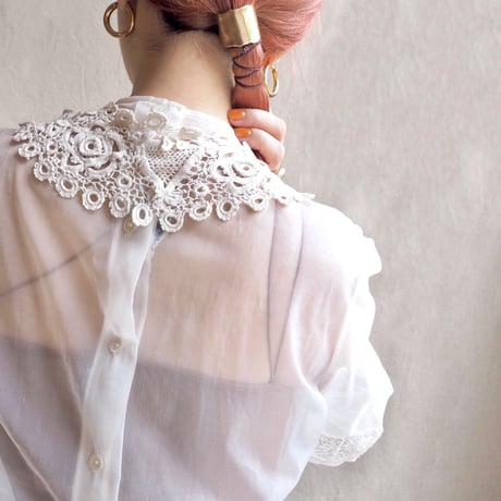 antique Irish crochet lace collar