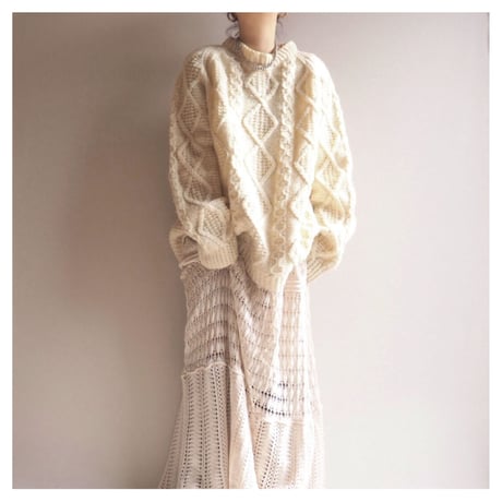 vintage oversized aran knit sweater