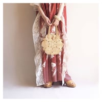 vintage raffia circle  bag