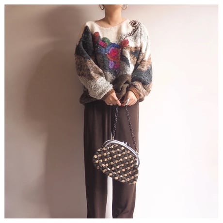 80s "Mariea Kim" floral design sweater
