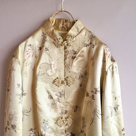 60s chinese embroidered satin jacket