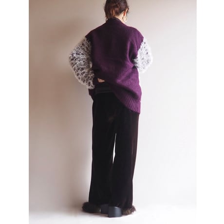 "Sangang" shaggy design knit cardigan