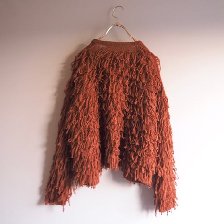 vintage loop fringe cropped cardigan
