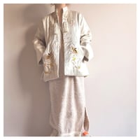 50〜60s chinese embroidered quilt jacket (ivory)