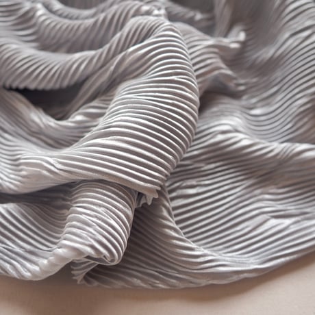made in USA silver micro pleated maxi skirt