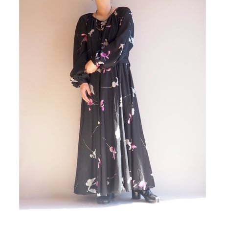 70s orchid L/S maxi dress