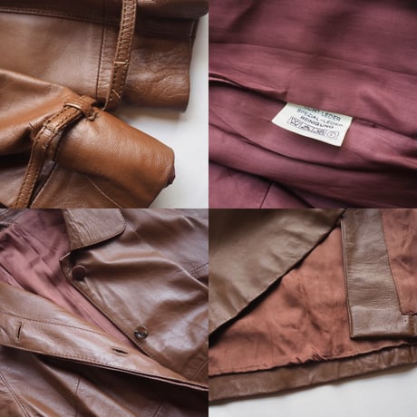 "slavonija" round collar echt leather coat