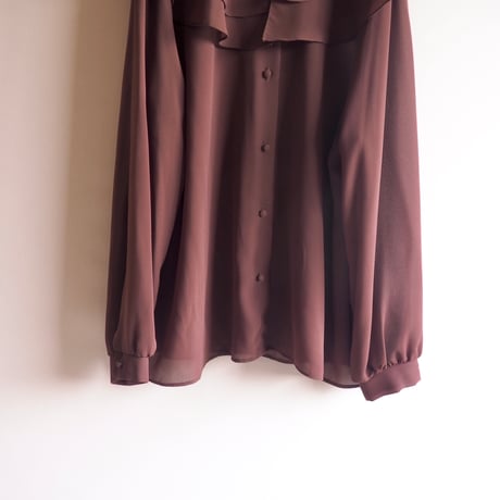 "Armon Originals" ruffle collar sheer blouse