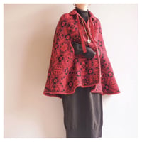 vintage reversible geometric pattern poncho