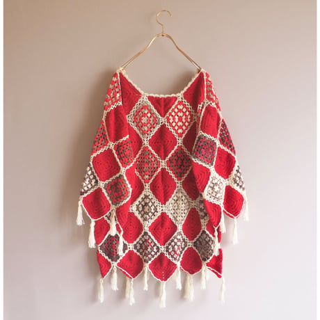 vintage granny crochet fringe tops