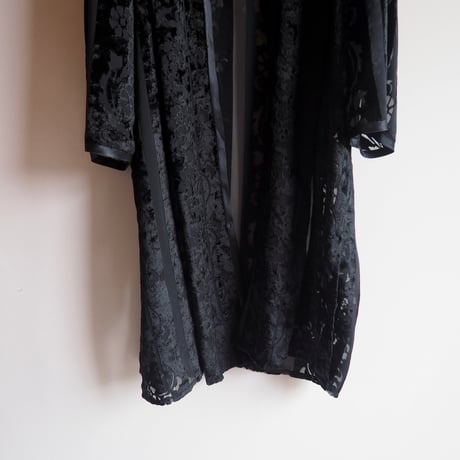 vintage floral velvet sheer robe