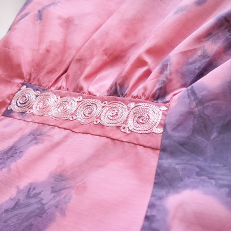 vintage embroidered  tie dyed kaftan dress