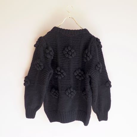 vintage floral popcorn chunky sweater