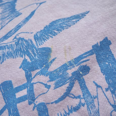 vintage lavender bird print sweat