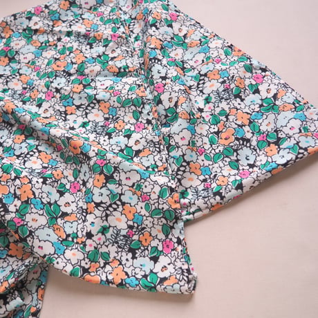 80s〜 flare sleeve floral maxi dress