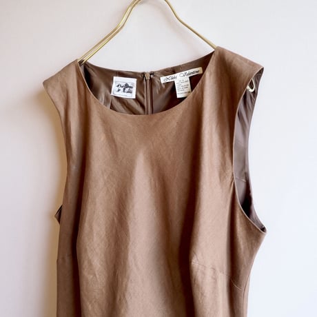 90s Irish linen sleeveless maxi dress