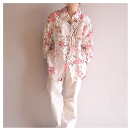 "elementz" oversized sheer floral blouse