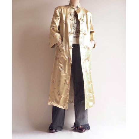 60〜70s chinese embroidered satin coat