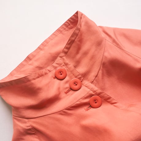 80〜90s "C&A" stand collar silk coat
