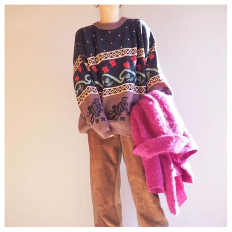 vintage floral pattern sweater