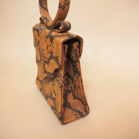 faux lether brown python mini bags