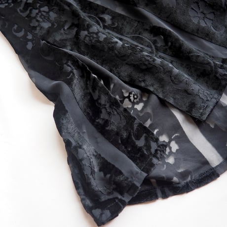 vintage floral velvet sheer robe