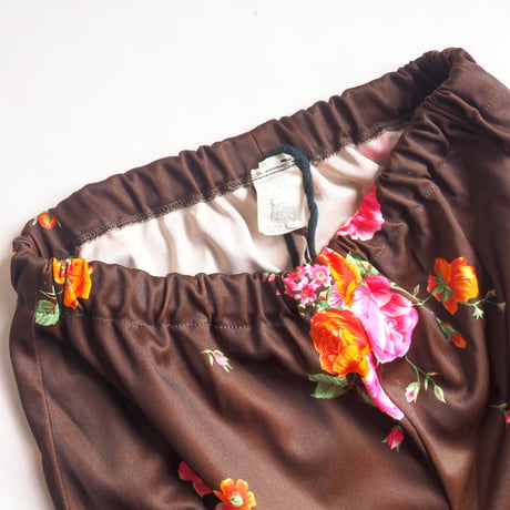 70s floral wide flare pants