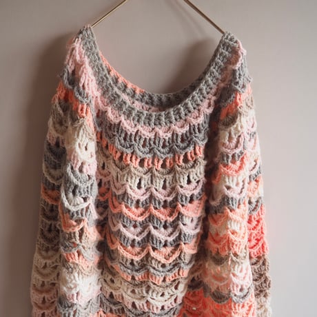 vintage oversized switching design sweater