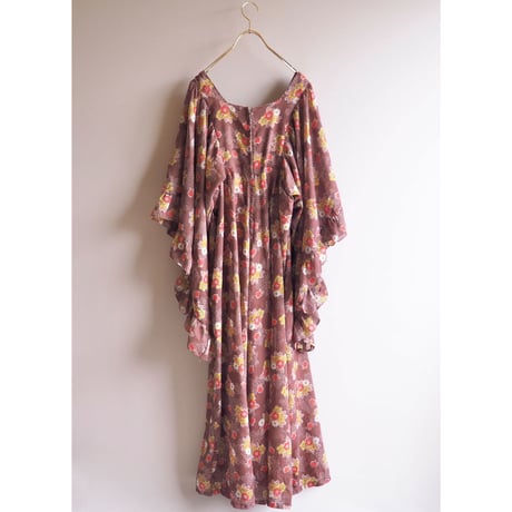 70s floral butterfly sleeve maxi dress