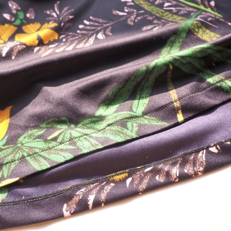 70s floral jersey turtleneck maxi dress