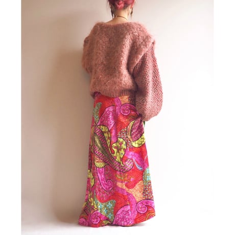 70s velvet psychedelic maxi skirt