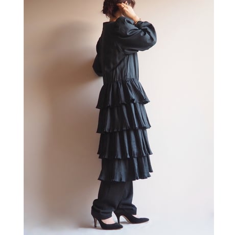 "Vision" ruffle tiered midi dress