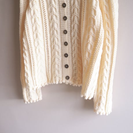 vintage popcorn design knit cardigan