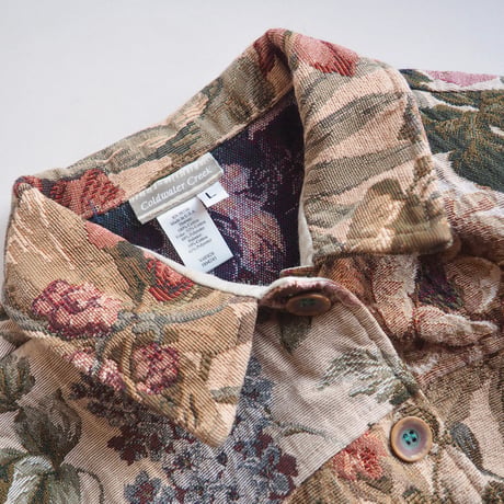 "Coldwater Creek" floral patchwork tapestry jacket