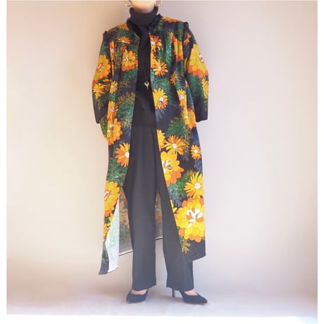 70s floral lace house coat