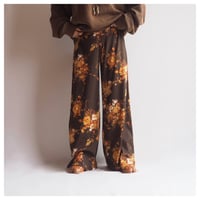 70s floral wide flare pants