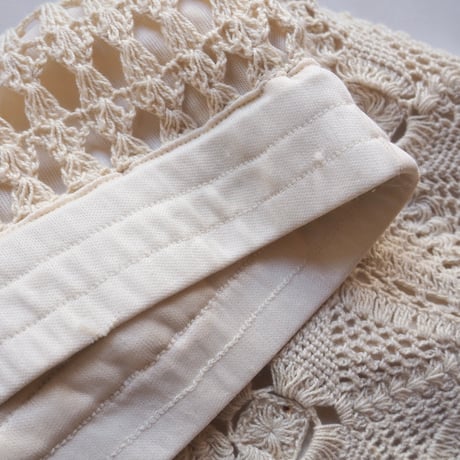 vintage ivory crochet maxi skirt