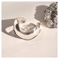 vintage Mexican silver × brass wave cuff bangle (A)