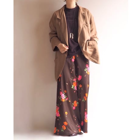 70s floral wide flare pants