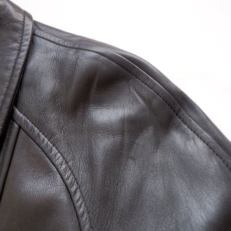 vintage black lamb leather coat