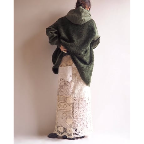 original remake lace patchwork maxi skirt 【C】