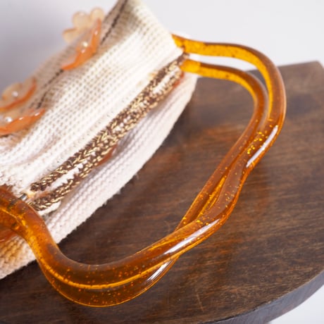50〜60s floral beads × lucite woven bag