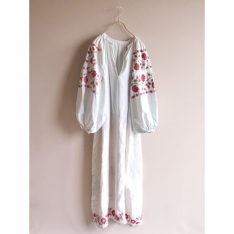 vintage ukrainian embroidered maxi dress