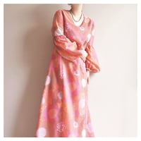 70s floral balloon sleeve maxi dress