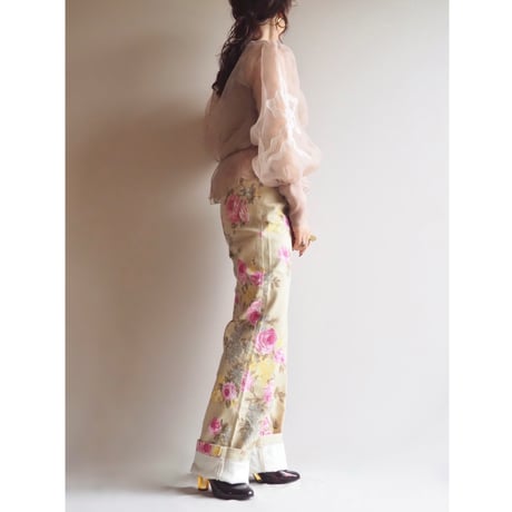 vintage embroidered sheer blouse